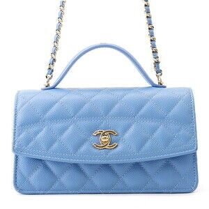 Chanel Chain Shoulder Bag Matelassé Coco Mark Caviar Skin AP4402 CHANEL Handbag